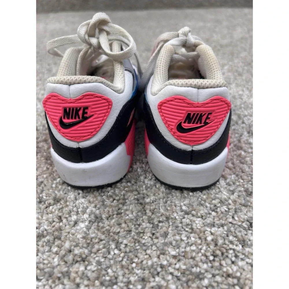 Size 10C Nike Air Max 90 Leather TD White/Pink 833379-107